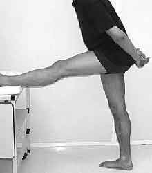 étirements muscles ischios-jambiers en appui sur une jambe